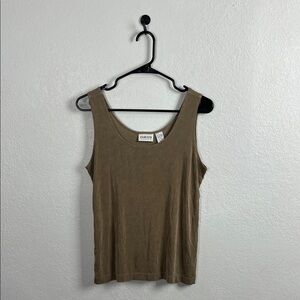 Chico's Travelers Tan Sleeveless Tank Top Sleeveless Sz L Business Office Wear